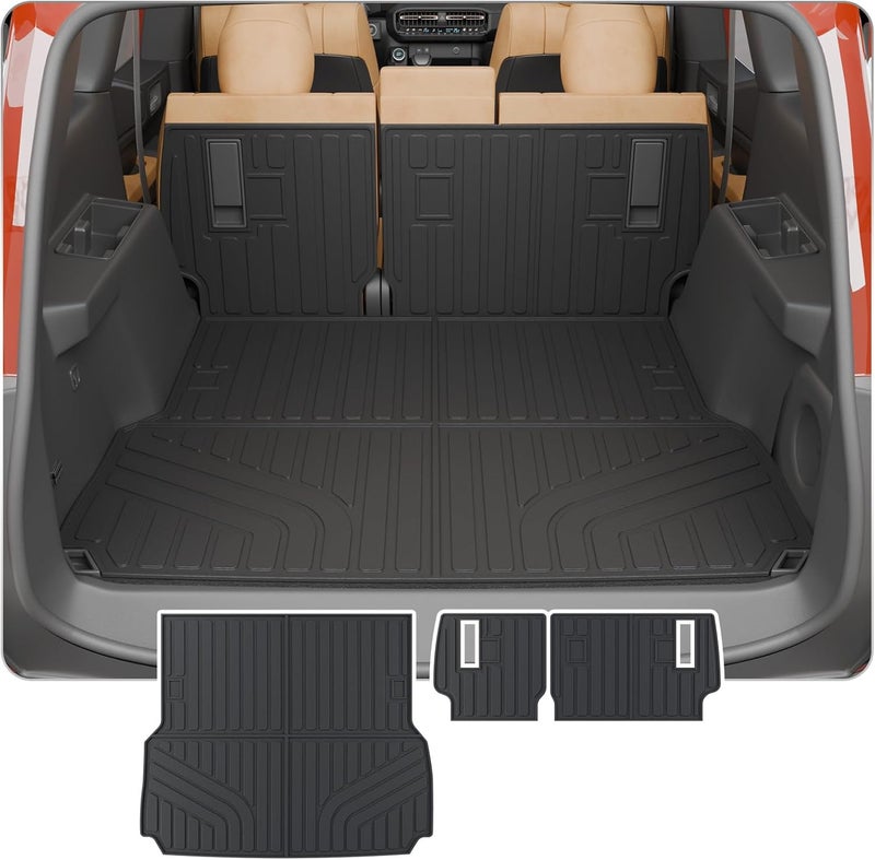 Thinzyou Trunk Mat Compatible with 2024 2025 2026 Toyota Land Cruiser/Lexus GX550 Overtrail 5 Seats Cargo Mat Cargo Liner Trunk Liner Back Seat Cover Land Cruiser Accessories (Trunk Mat+Backrest Mats) - Image 1